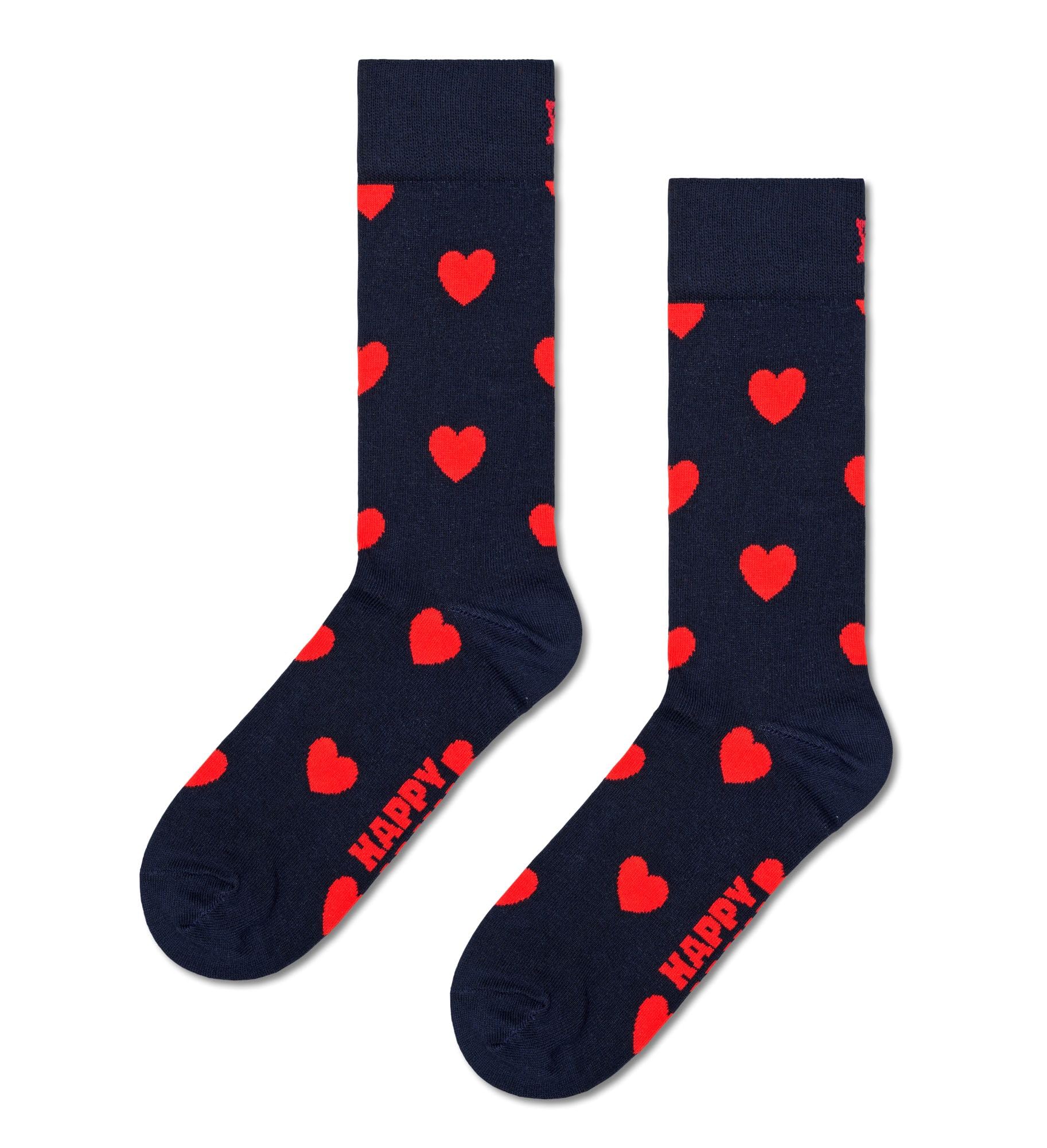 Happy Socks Unisex Multicoloured Heart Socks 36-40 Black, 36-40