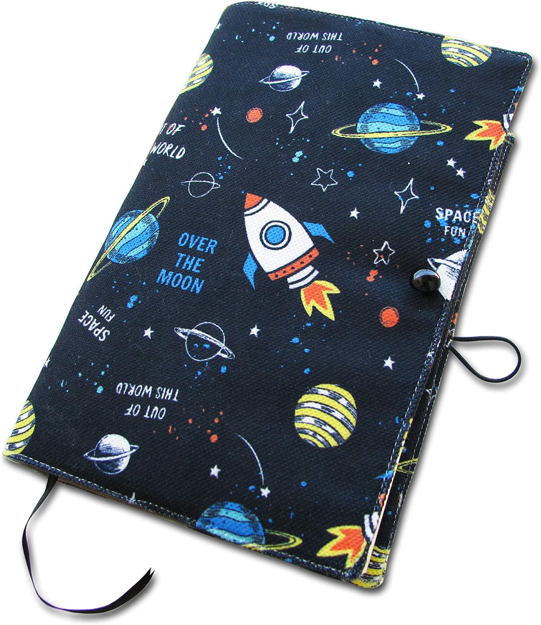 Book Sleeve Cover - Fabric Novel for Adult Books Cover for Paperback, Space Pattern Washable Book Protector - 5.5 x 8.2 x 1.6 Padded Case for Novel