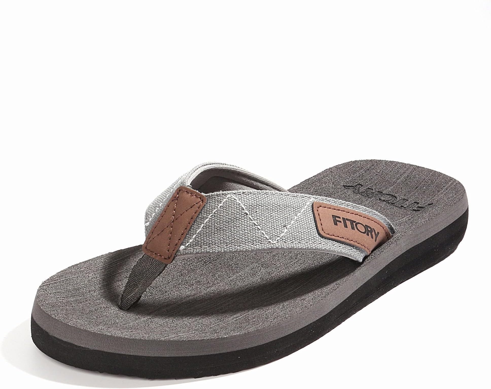 FITORY Men's Flip-Flops Arch Support Thongs Comfort Slippers for Beach Size 7-13