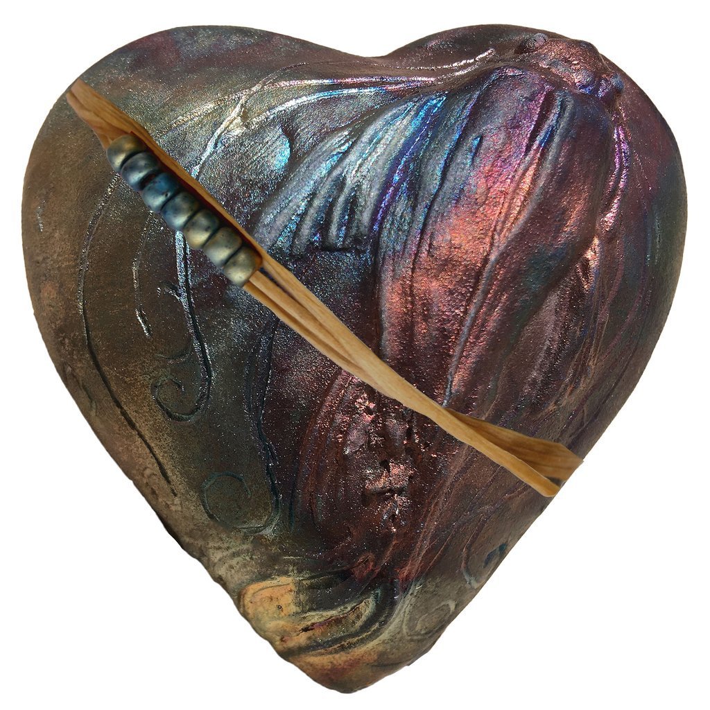 Raku Heart Rattle Japanese Koi