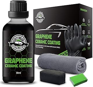Graphene Ceramic Coating for Cars (50ml) - 10H Graphene Coating for Car Detailing-5+ Years Protection, Hydrophobic, Scratch & UV Resistant, High GlossFinish - Professional-Grade Car Detailing Kit