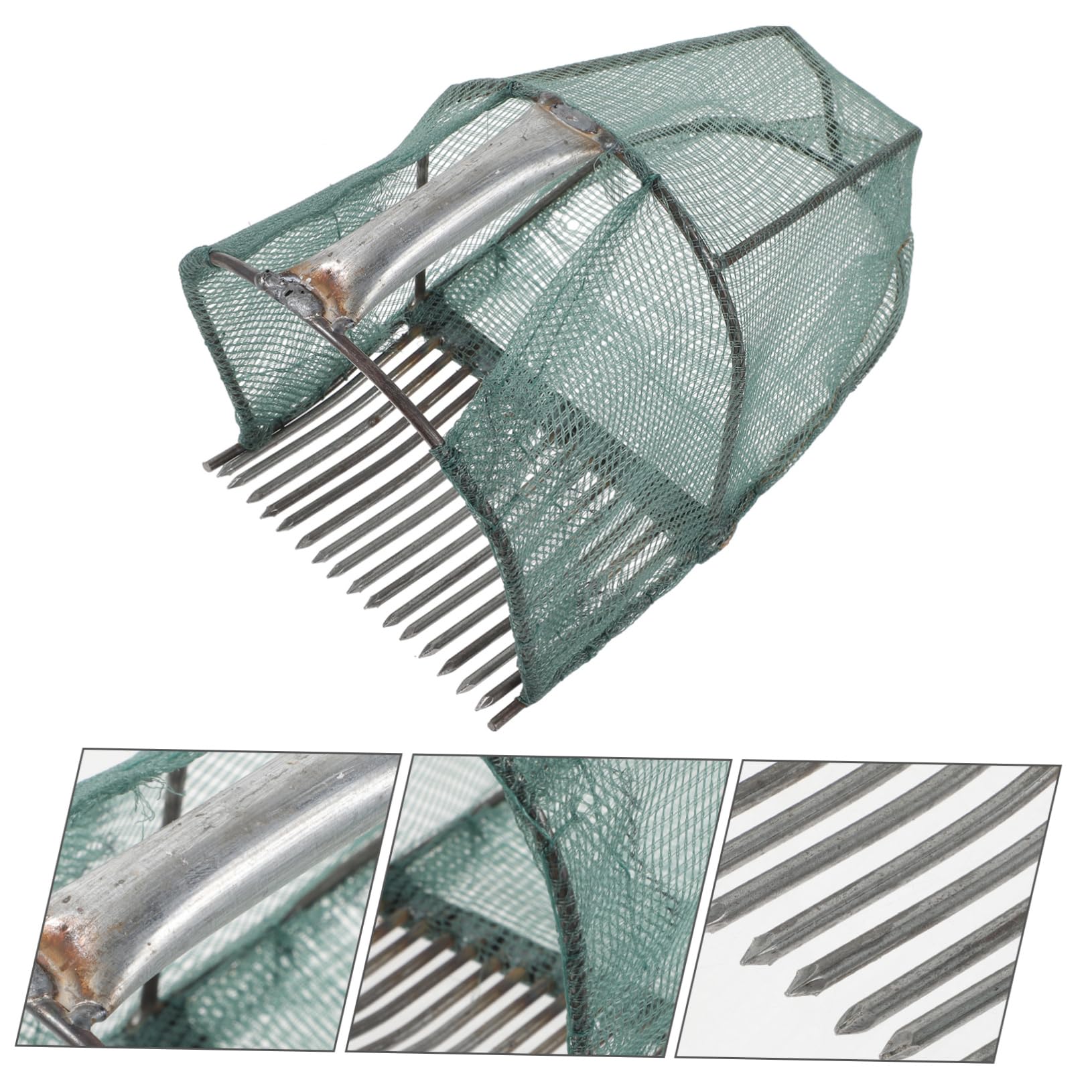 ifundom Cueilleur de Fruits Pliable pour Myrtilles avec Panier en Acier Inoxydable, Compact et Léger, Outil Cueillette Jardin
