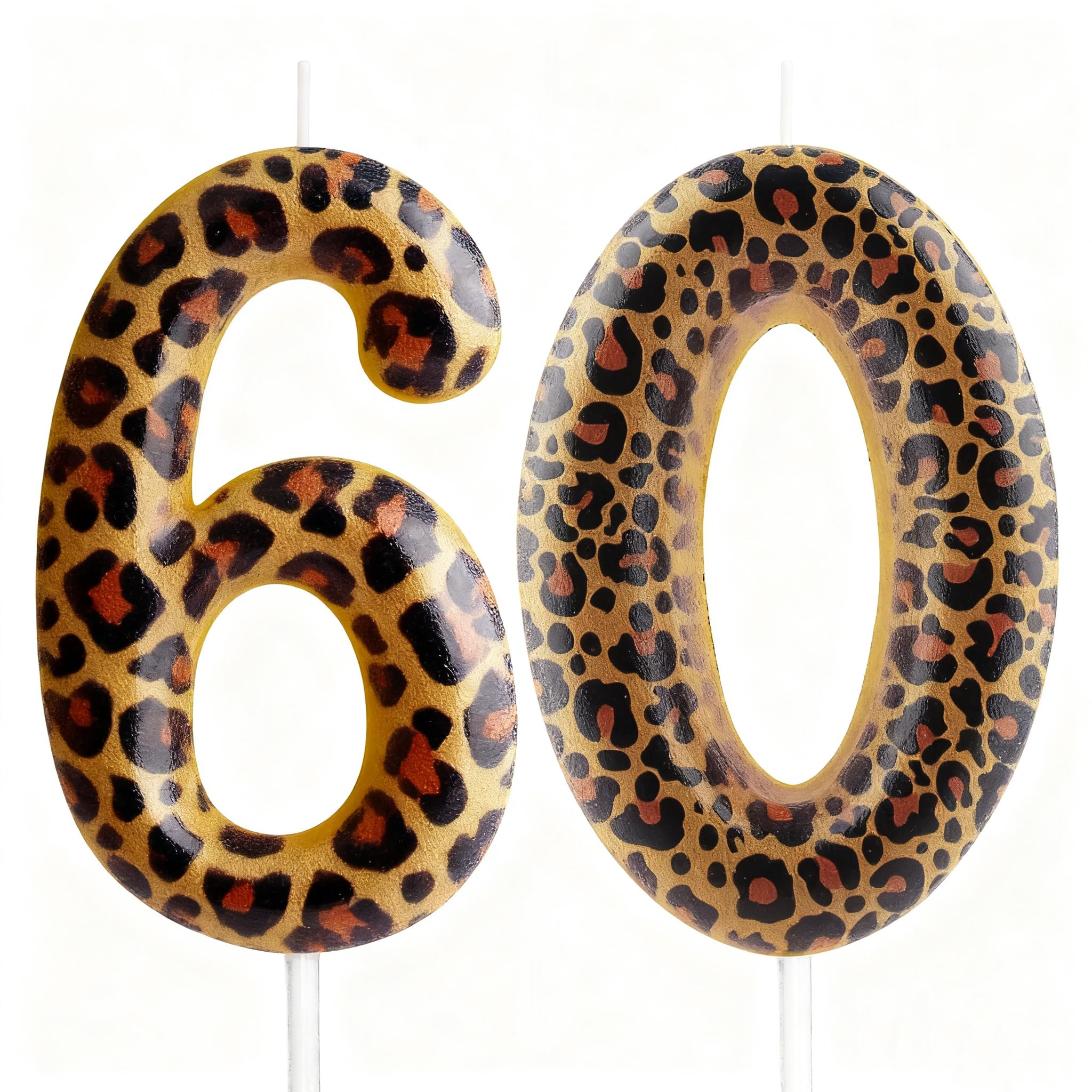 Yiran Leopard Print Birthday Candles Number 21, Realistic Leopard Printing Birthday Number Candles, Wild Onez Zoo Animals Themed Candle Cake for Boys and Girls Gifts Anniversary Party Supplies — view 13