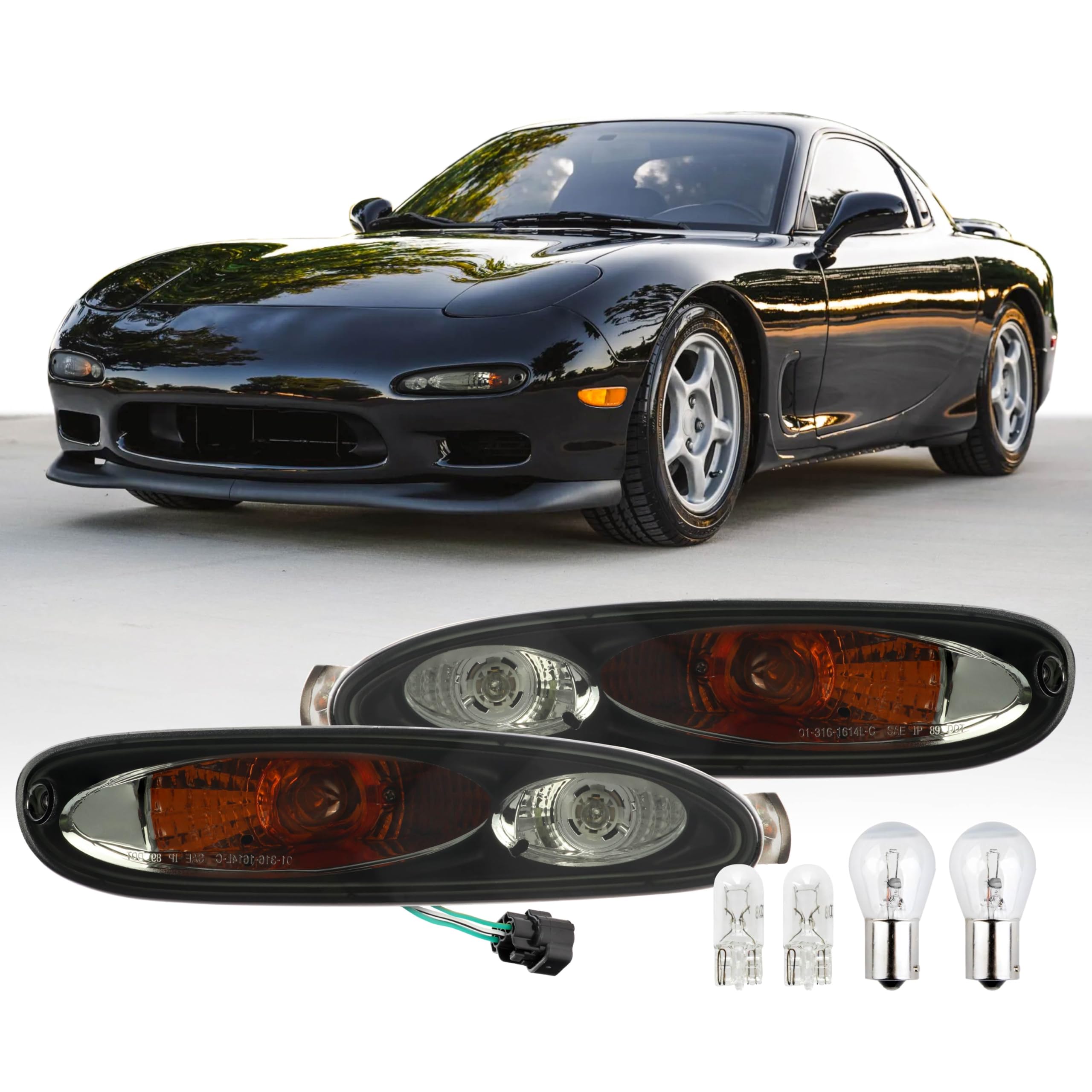 Amazon.com: USR 93-95 RX7 Bumper Light – SMOKED Front Turn Signal