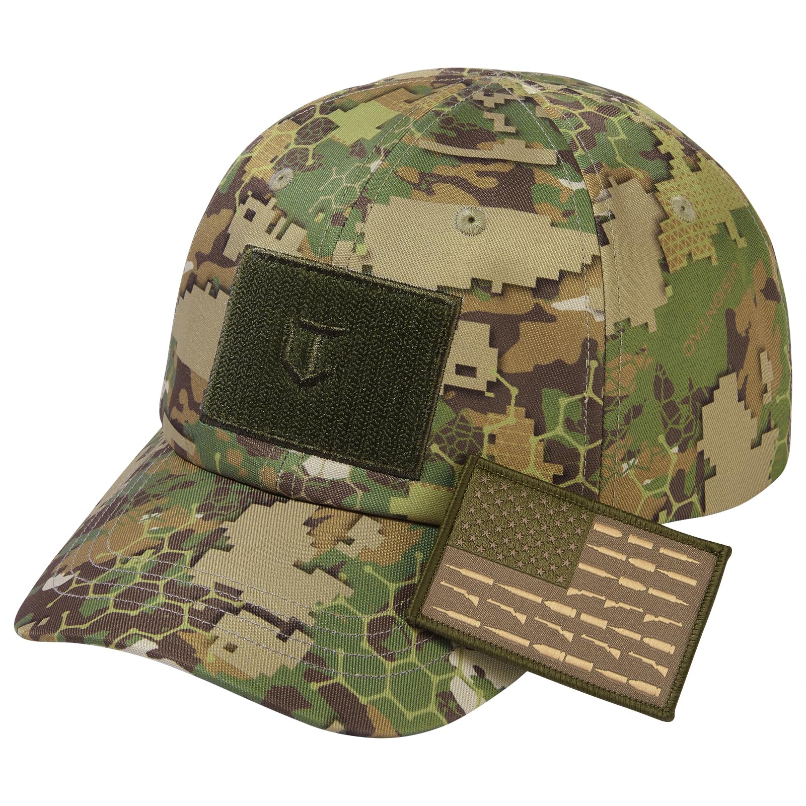Tactical Hat with Flag Patch Camo Military Army Hats Adjustable Trucker Baseball Cap Soft…