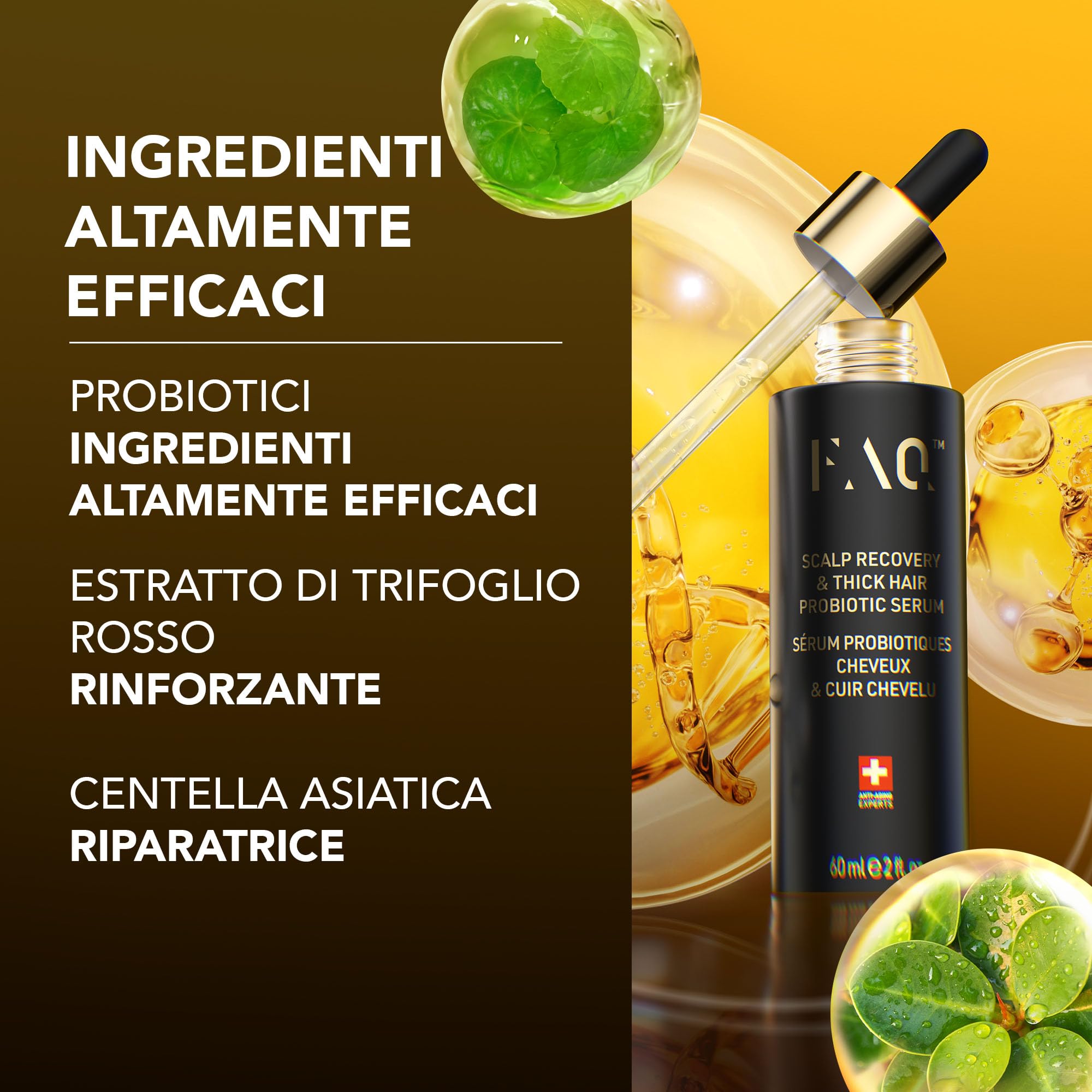 FAQ Siero Probiotico Cuoio Capelluto E Capelli Folti Con Centella, 30 Ml