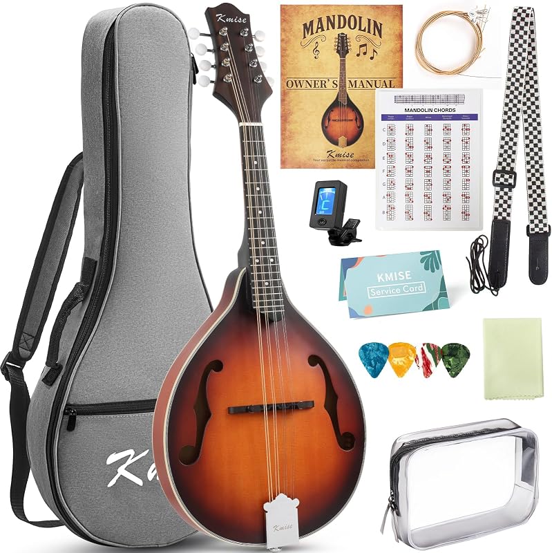 Mandolin Musical Instrument A Style, Acoustic Mandolins Instrument Kit Italian 8 String for Professional Beginners Adults Teens Youth Kids