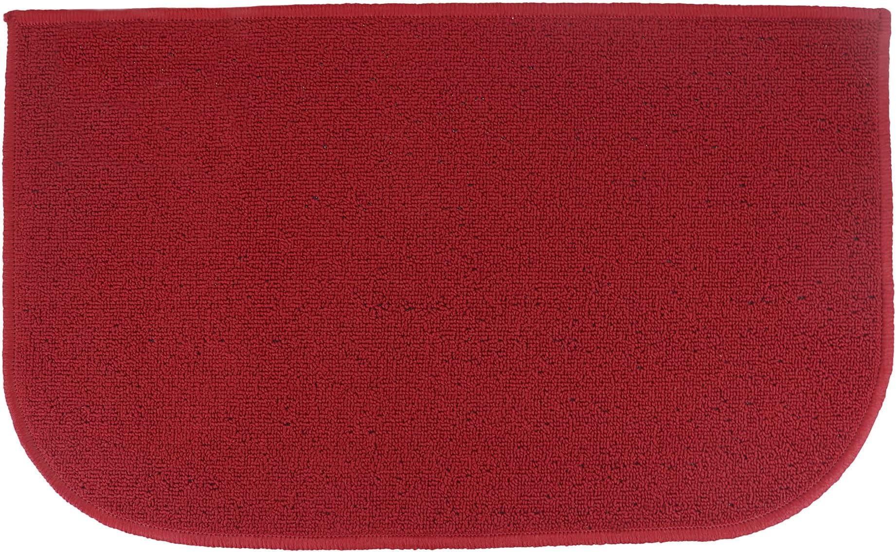 Arkwright SC Jakarta Small D Shape Kitchen Rug Mat - Non Skid Latex Backing Floor Rugs for Home, Kitchen, Outdoor (18x30 in, Red)