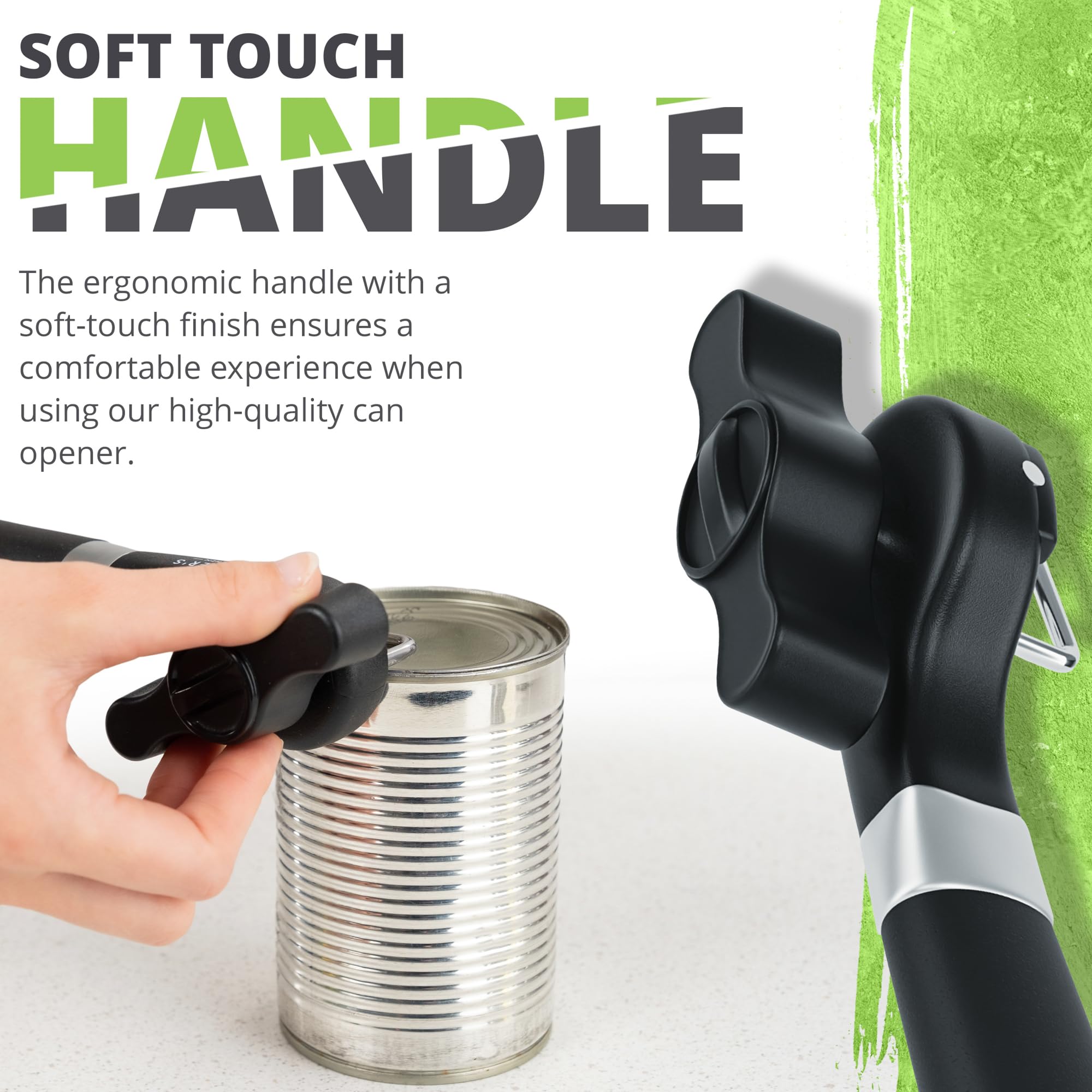 Oliver's Kitchen ® Premium Safety Can Opener, Open Tins and Cans with Ease, Safety First Leaving a Smooth Edge - Image 3