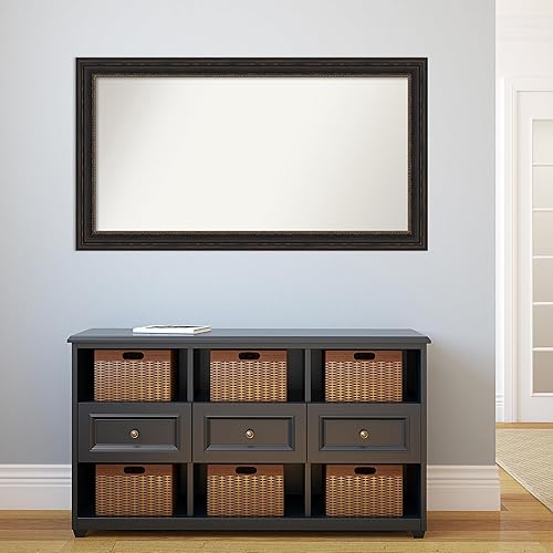 Miniatura 5 de Amanti Art Espejo de baño de bronce para sobre el fregadero, 28 x 51 pulgadas, espejo rectangular de bronce decorativo de gran tamaño, marco de