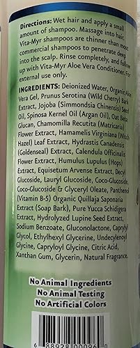 Miniatura 3 de VITA-MYR Champú de aloe vera cuidado hidratante y nutritivo del cabello para pelos lujosamente saludables
