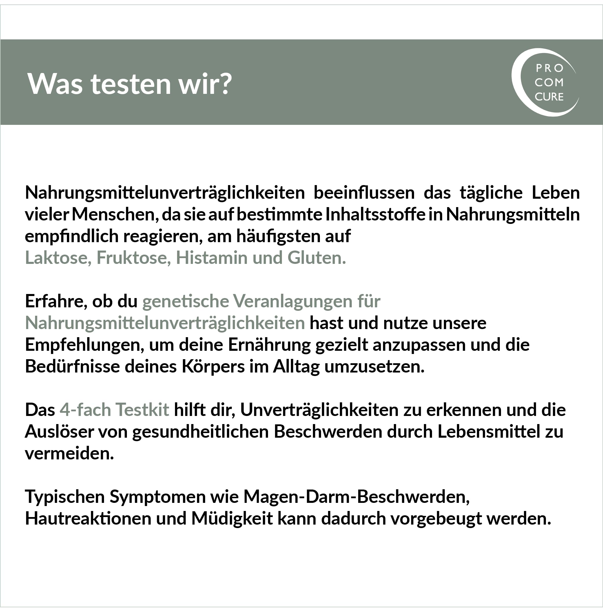 1x 4-fach Testkit für Laktose/Fruktose/Gluten & Histamin Unverträglichkeit | DNA Analyse deiner genetischen Veranlagung | Ausführlicher Ergebnisbericht und Empfehlungen