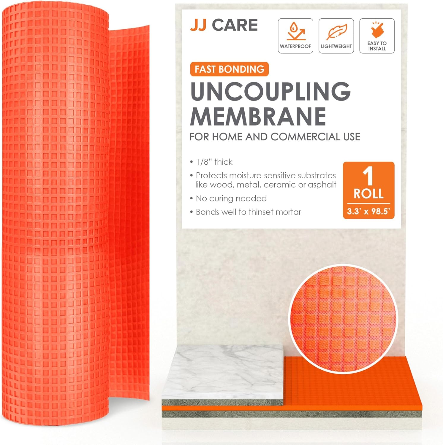 Uncoupling Membrane 1/8” Thick [3.3ft x 98.5ft / 323sq ft