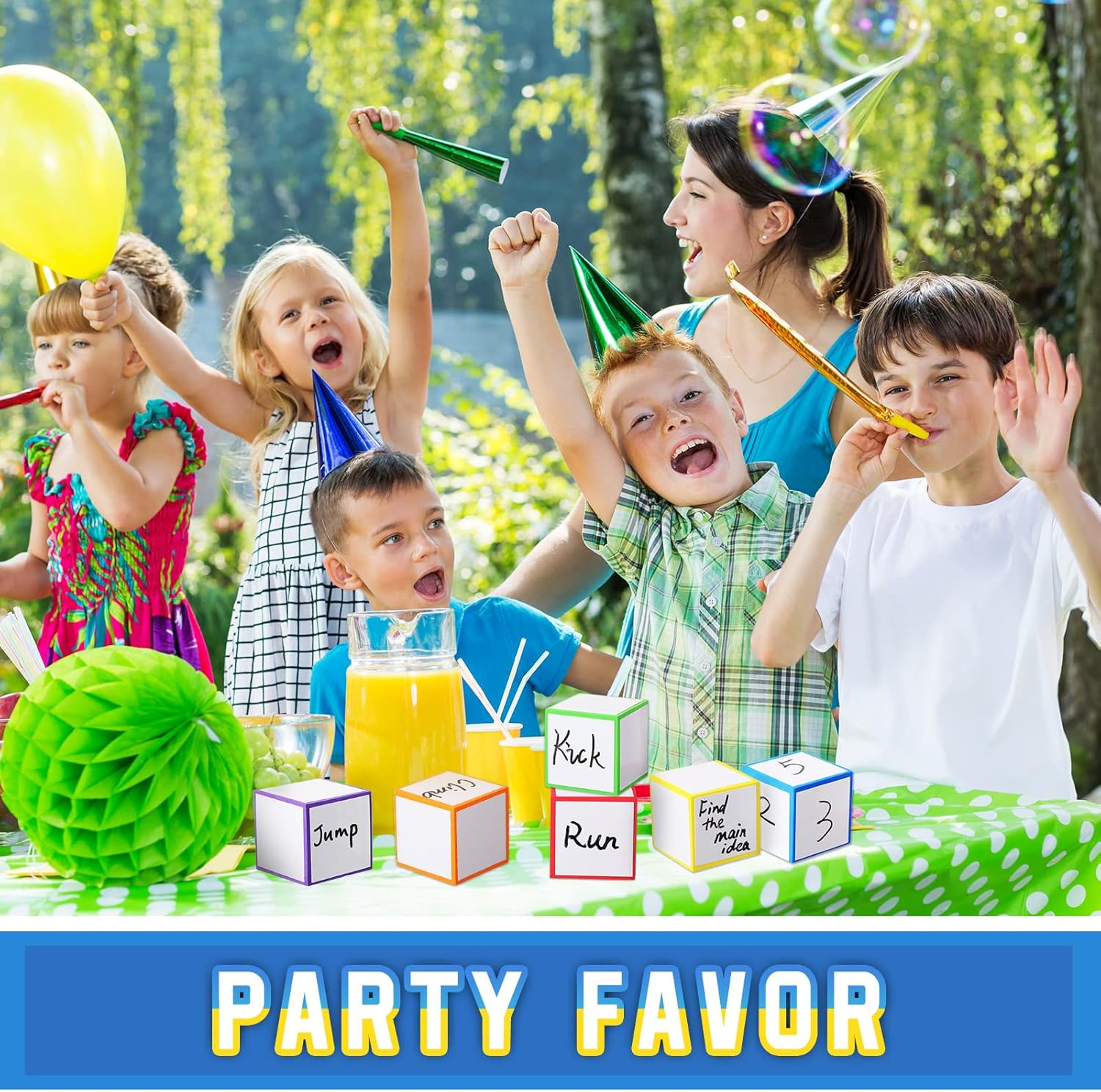 Charniol 7 Pcs Dry Erase Blocks Foam Blank Dry Erase Dice 2 x 2 x 2 Inch Cubes with Marker for Game Classroom School Supplies