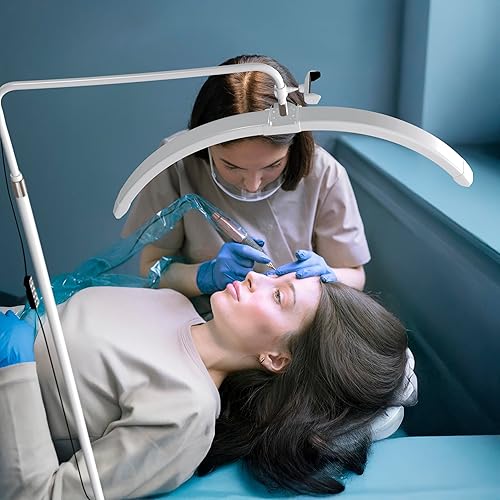 Miniatura 2 de Hi_friend Luz de suelo LED de pestañas de 26 pulgadas, lámpara de media luna para extensión de pestañas, luz de pestañas arqueadas, iluminación