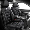 Front Set for Mercedes Benz E-Class Seat Covers 1999-2026, Waterproof Nappa Leather Car Seat Protector, Anti-Slip & Comfortable Car seat Cover Black