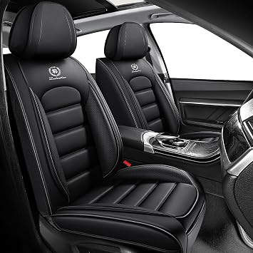 Front Set for Mazda3 Seat Covers 2004-2026, Waterproof Nappa Leather Car Seat Protector, Anti-Slip & Comfortable Car seat Cover Standard 2 Seats Black