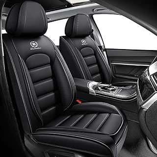 Front Set for Honda Accord Seat Covers 2001-2025, Waterproof Nappa Leather Car Seat Protector, Anti-Slip & Comfortable Car seat Cover (Black)
