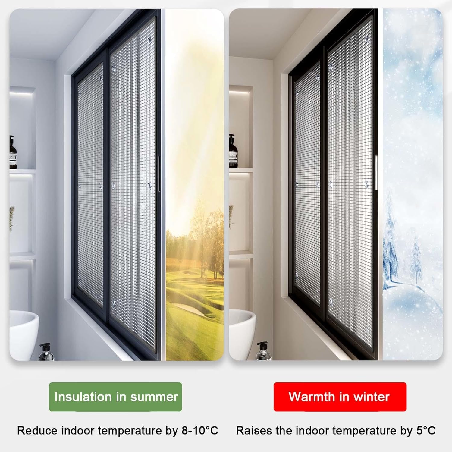Window Film Privacy Film for Glass Windows,Heat Reflective Window Film,8mm Aluminium Foil Blackout Window Tinting Film,Heat Control Shield,Window Film Sun Blocker,No Glue,WxH-50x60cm(20x24in)