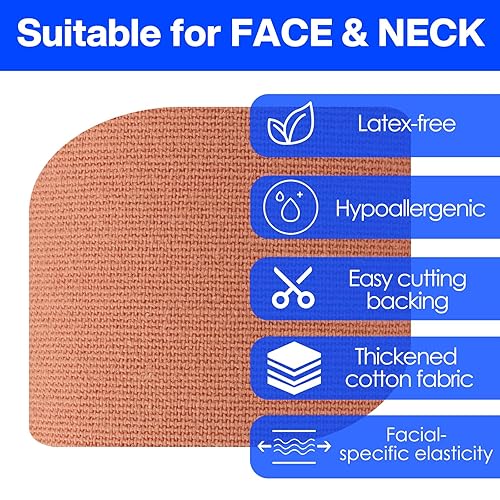 Miniatura 10 de Zancony Cinta facial para arrugas, parches de elevación miofascial facial para todas las partes de la cara y el cuello, frente 11 líneas pliegues