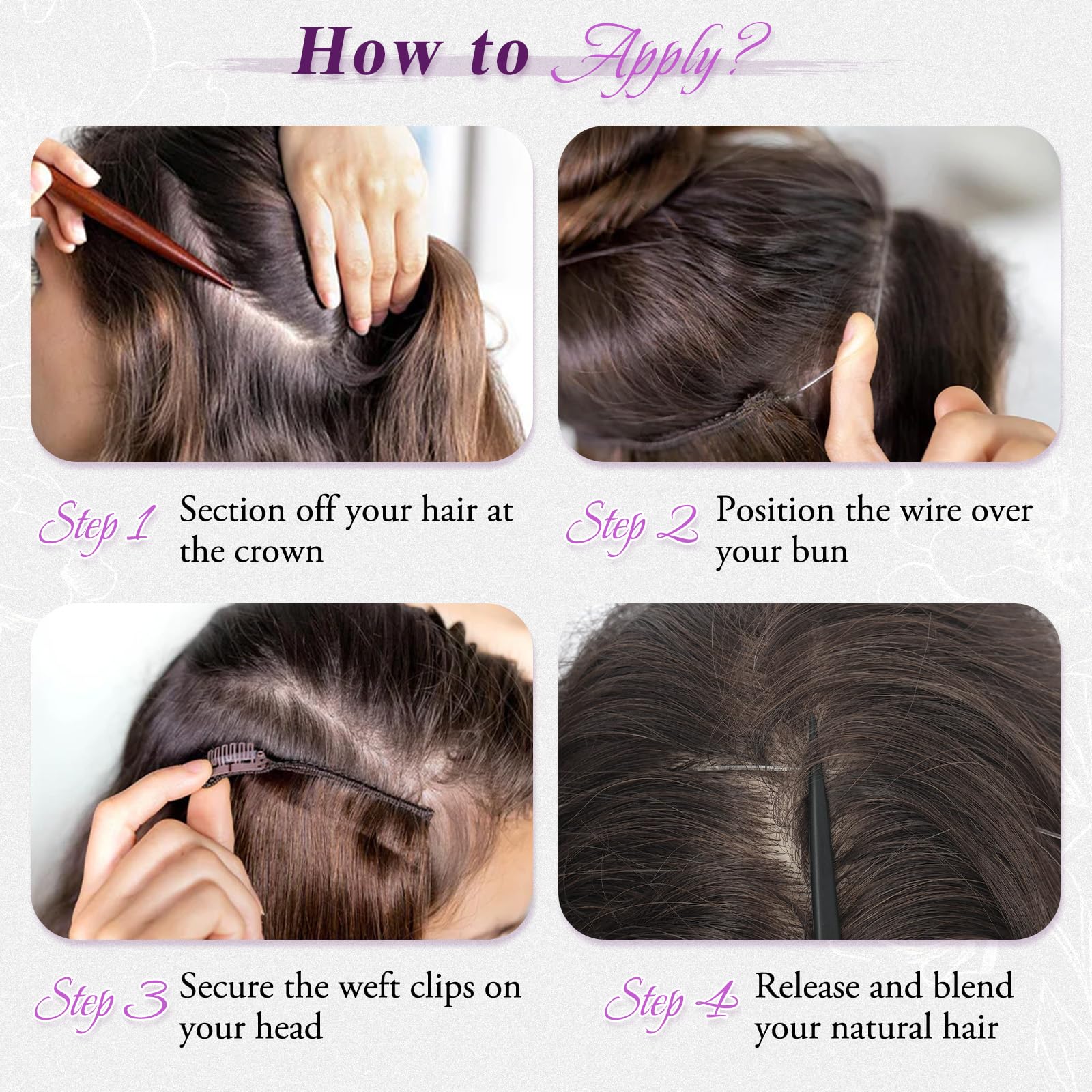 BARSDAR 2 Piezas Hilo Invisible Extensiones de Cabello, 50cm Ondulado Layered Sintética Clip in Marrón Hair Extensions para Mujer Aspecto Natural Lace Weft Invisible Wire Postizos, Chocolate Marrón