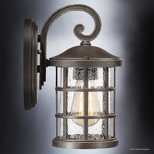 Miniatura 4 de Urban Ambiance UQL1041 - Lámpara de pared para exteriores, tamaño pequeño 11 pulgadas de alto x 6 pulgadas de ancho, con elementos de estilo Tudor,