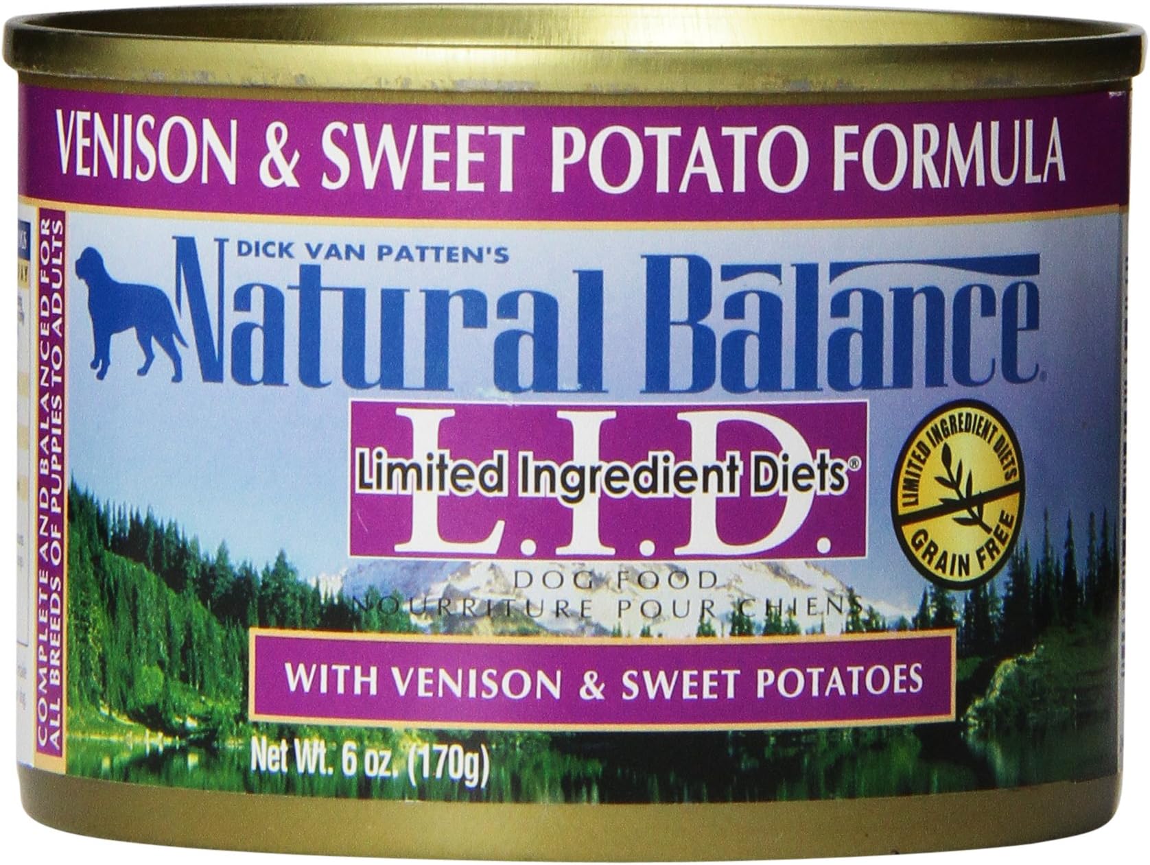 Natural Balance L I D Limited Ingredient Diets Canned Wet Dog Food Grain Free Venison And Sweet Potato Formula 6 Ounce Pack Of 12 Canned Wet Pet Food Pet Supplies Amazon Com