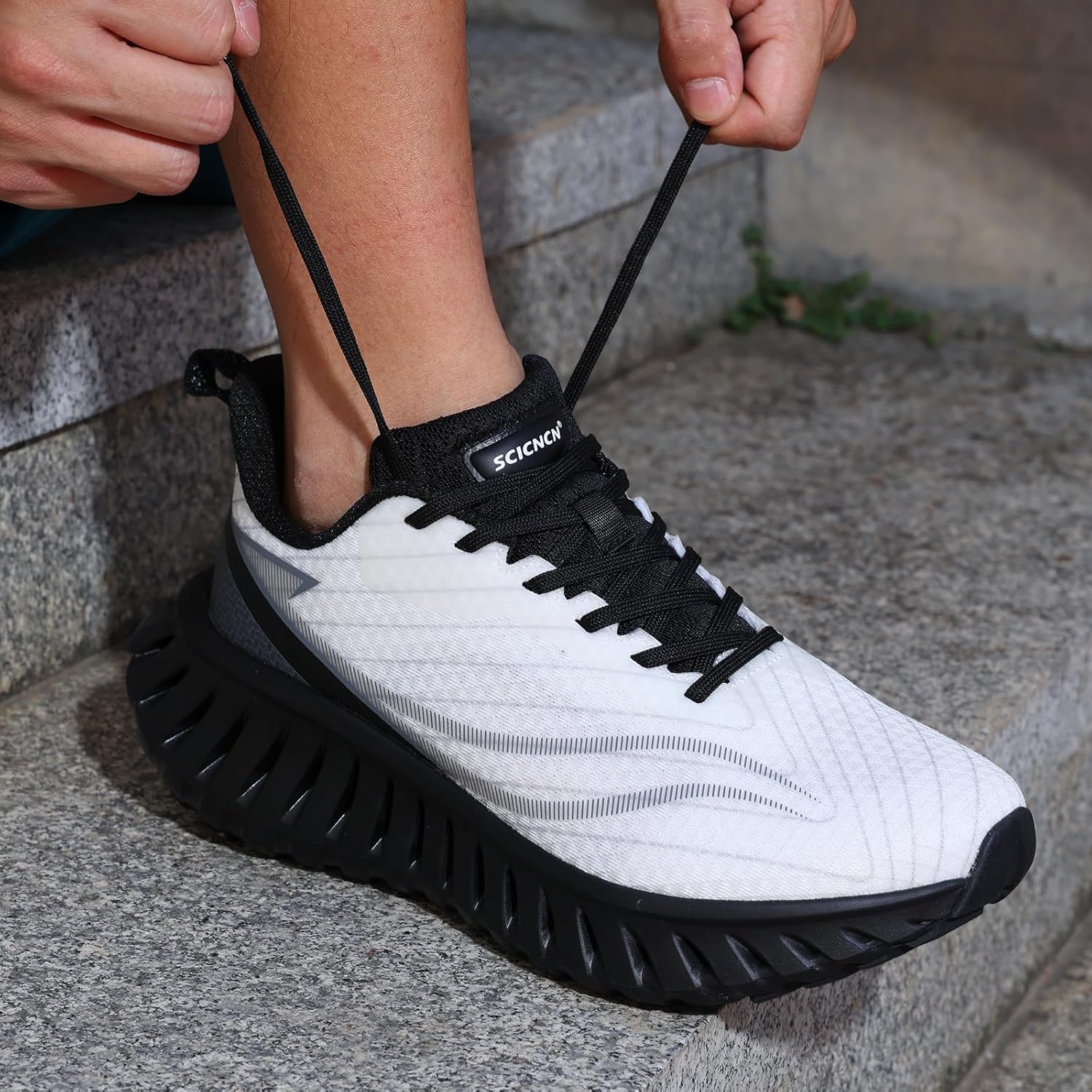 Men's Walking Running Shoes Lightweight Hollow Outsole for Shock Absorption High Rebounce Soft Insole Breathable Mesh Upper Non-Slip Sneakers for Jogging Gym Walking Athletic Workout - Image 2