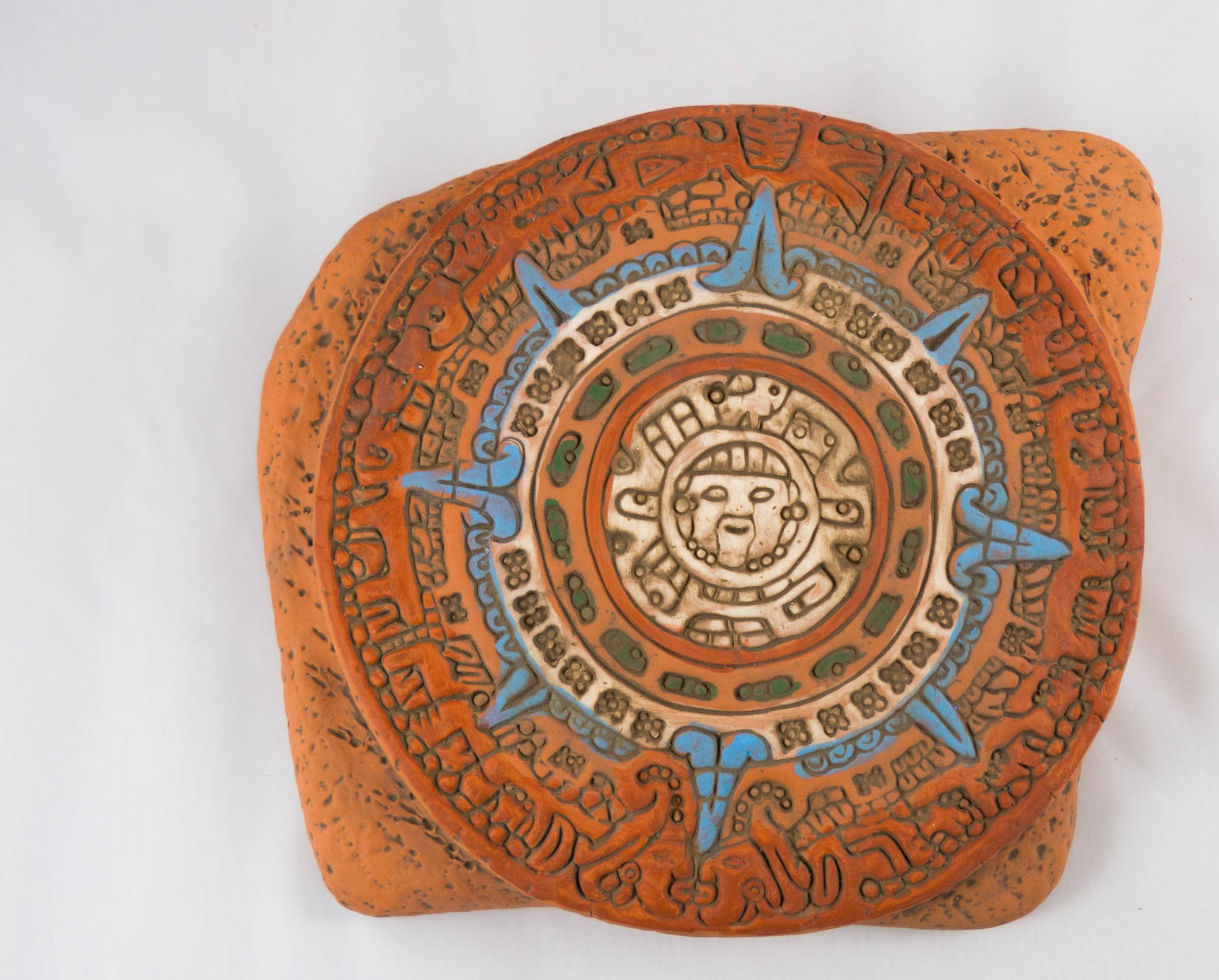Horloge calendrier en céramique artisanale du Mexique pour sublimer votre décoration extérieure L27