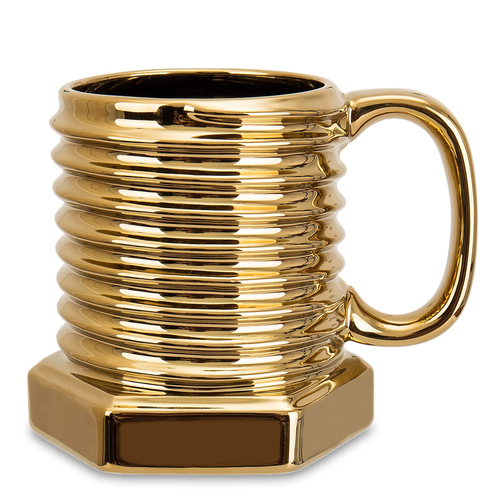 Creative 3D Ceramic Mug Screw Coffee Mugs Gold Porcelain Office Cup Durable Breakfast Milk Cup 12 oz