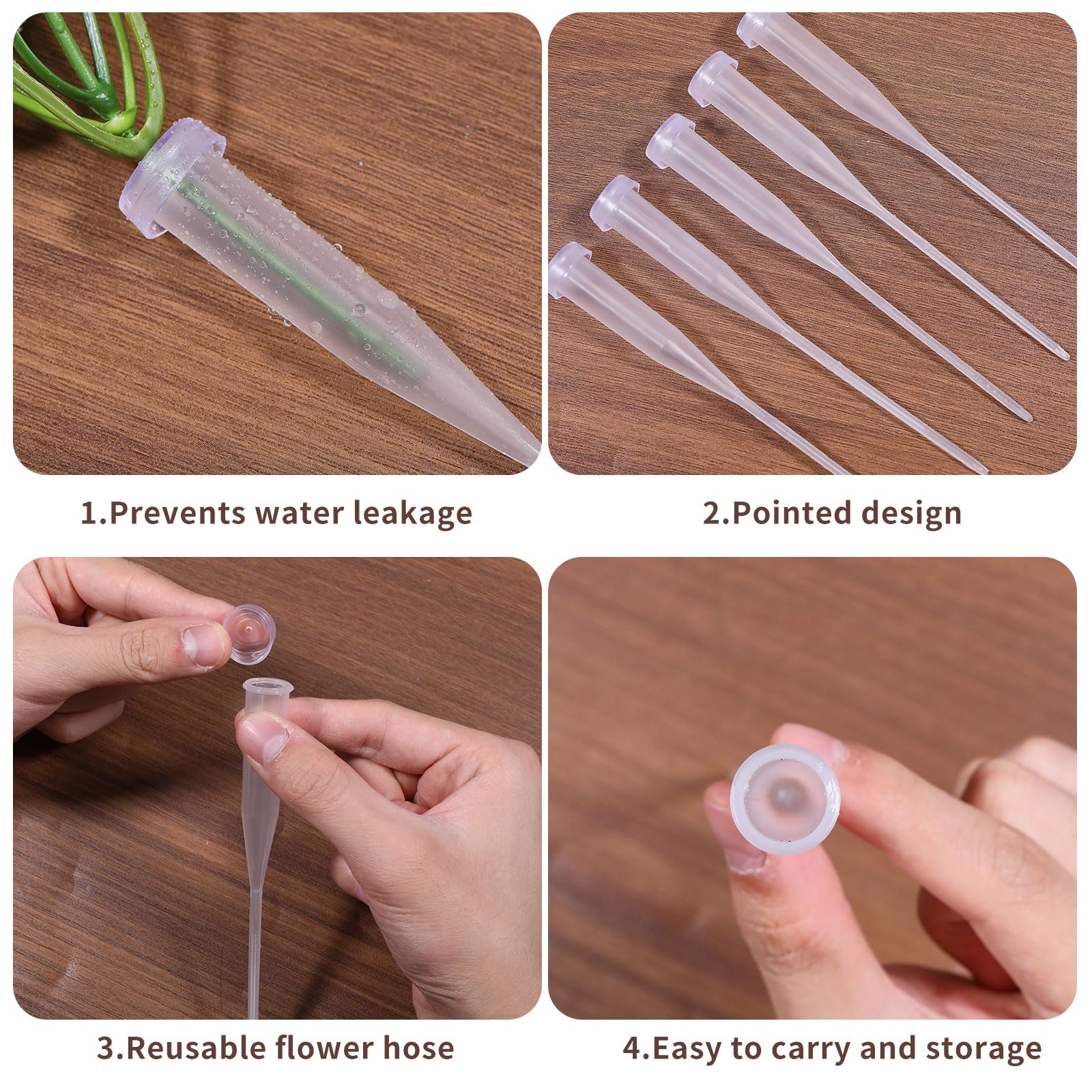 GLOBLELAND 50Pcs 5.7inch Transparent Stem Water Tubes for Flowers with PVC Caps Floral Stem Clear Water Tube Plastic Cultivation Tubes Supplies for Fresh Flowers Arrangements - Image 4