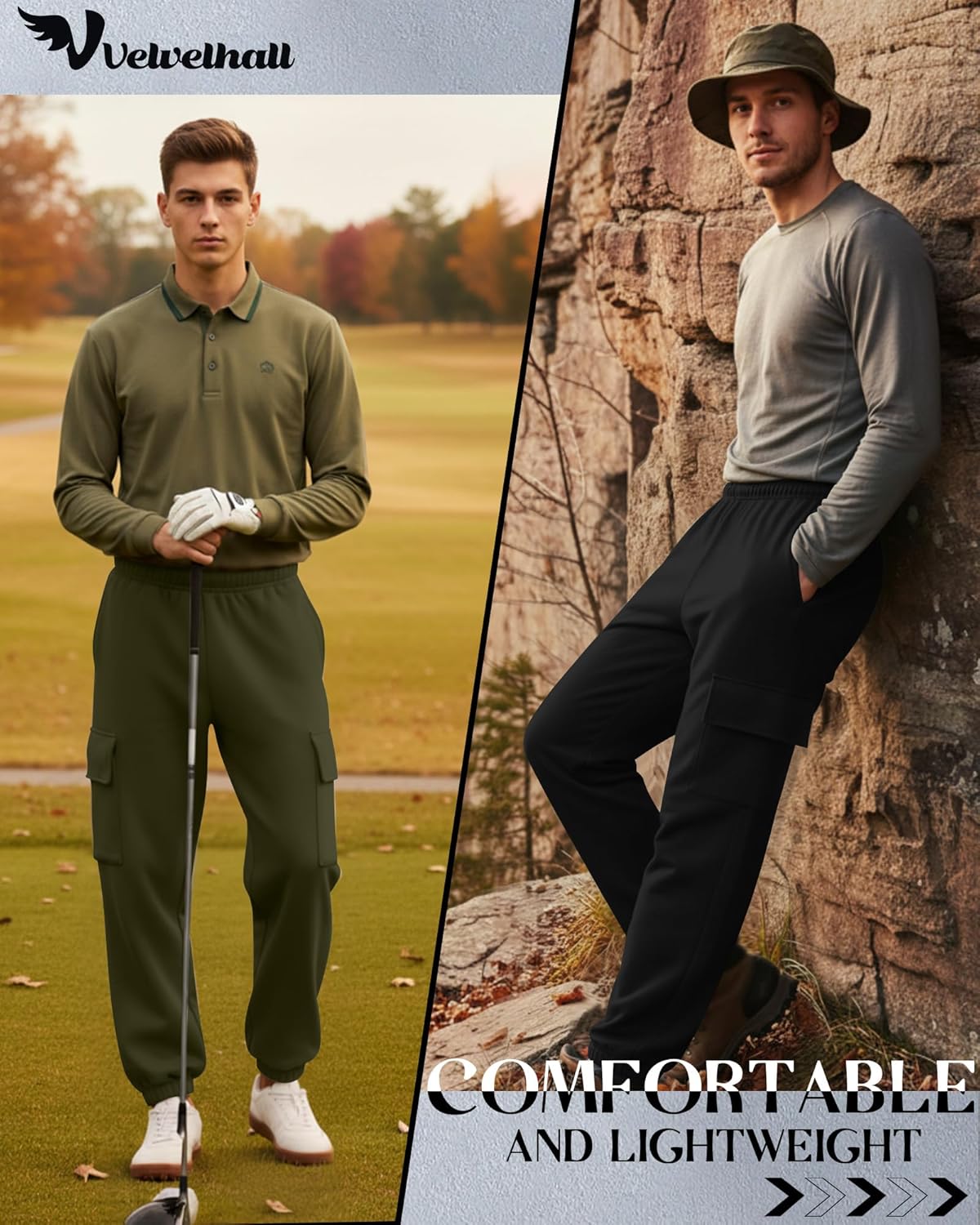 3 Pack Men's Cargo Sweatpants Baggy Joggers Casual Drawstring Pants Lightweight Workout Tapered with Pockets - Image 6