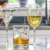 Vista 5 de Rolf Glass School of Fish - Vaso de cóctel de whisky doble de 13 onzas, juego de 2, vasos grabados sin plomo, fabricados en los Estados Unidos