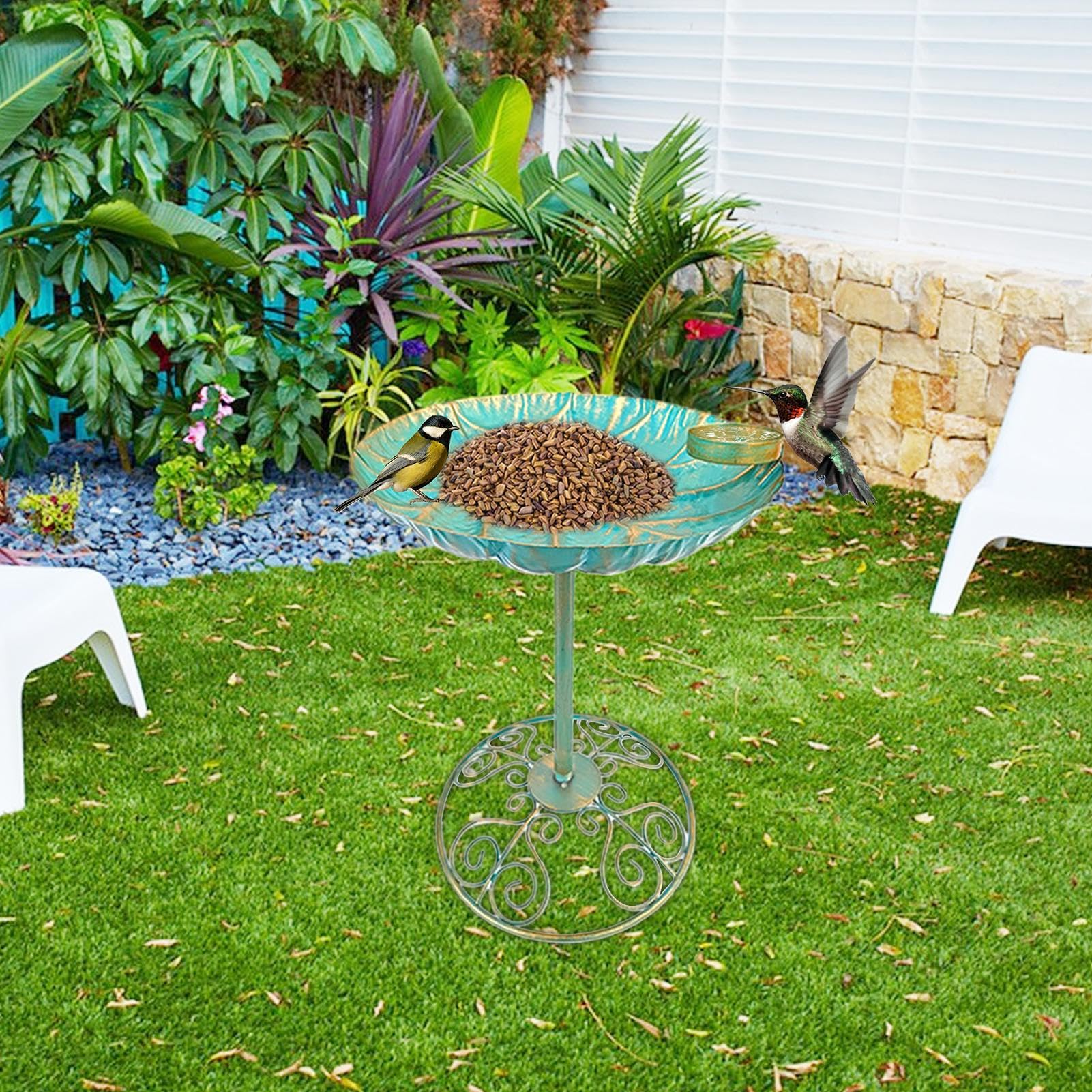 Ptasie poidło zewnętrzne Dekoracyjna Nierdzewna Miska Dla Ptaków