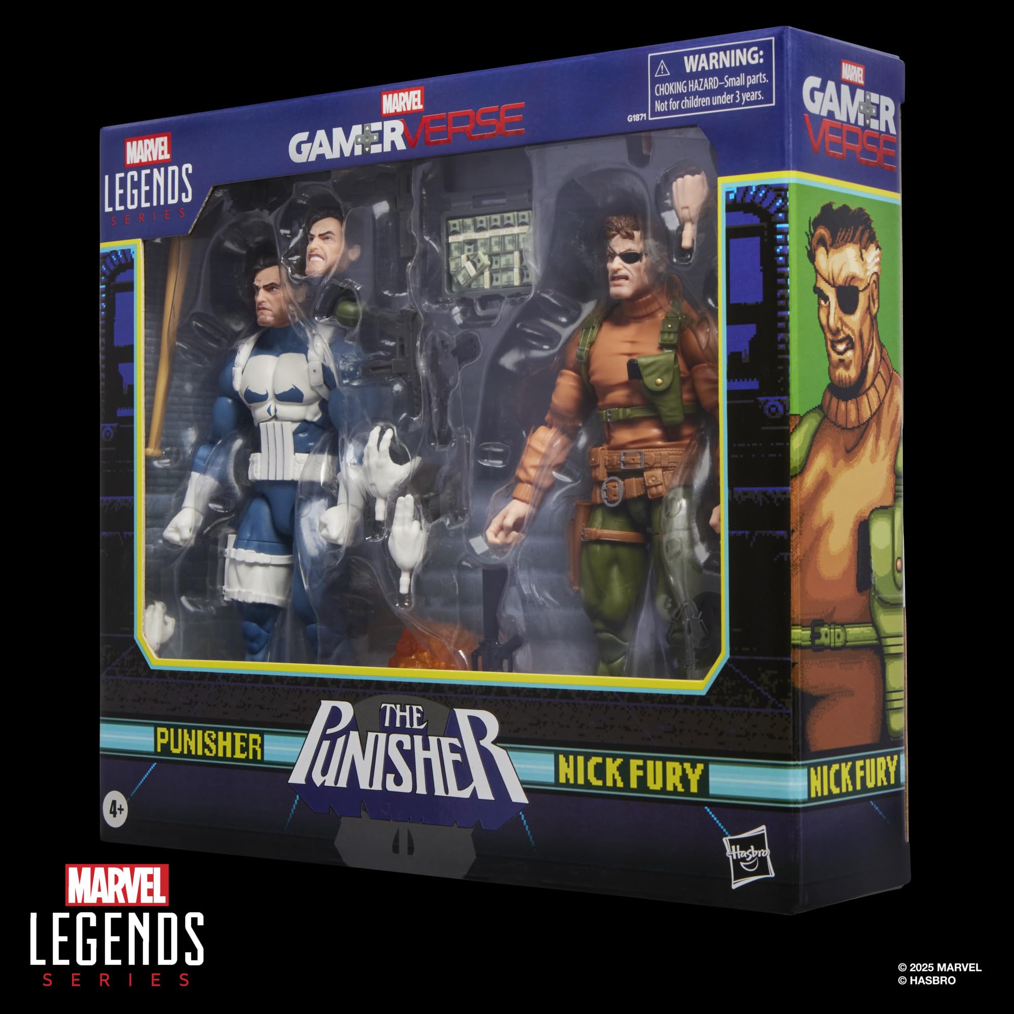 Marvel Legends Series Gamerverse, Punisher y Nick Fury, Figuras de acción coleccionables