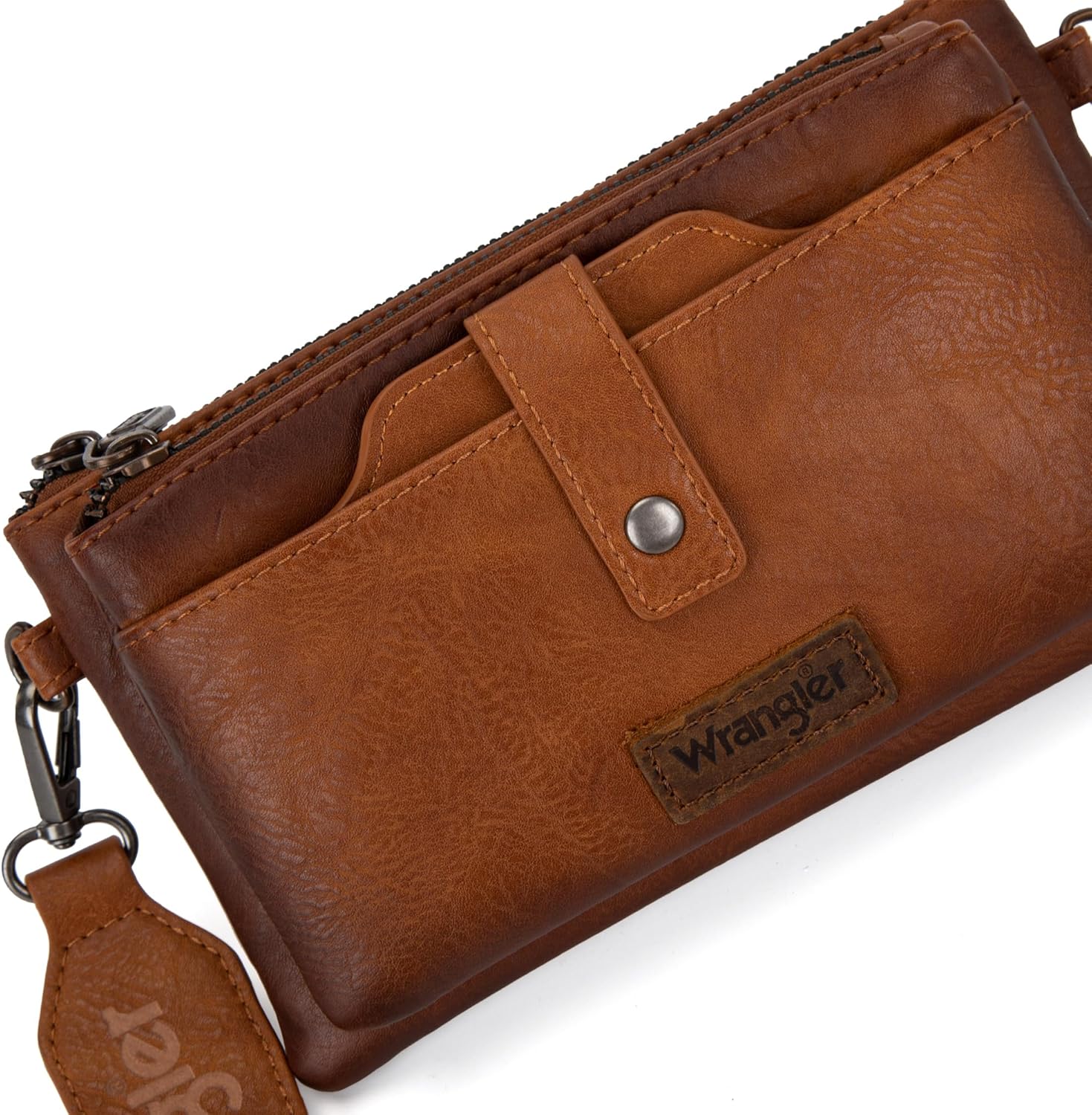 Wrangler Crossbody Wallet Purses Multi-function Card Holder Small Purse with Double Zipper - Image 4