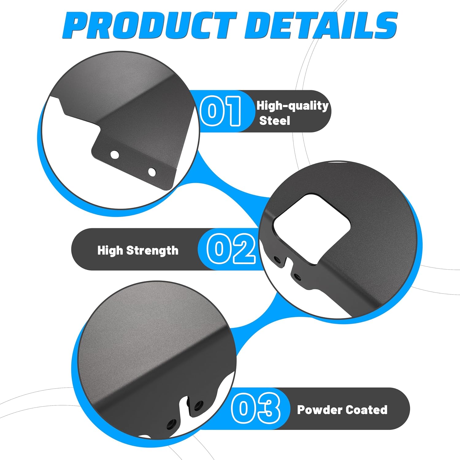 KUAFU Fuel Tank Skid Plate Compatible with 2007-2018 Jeep Wrangler 4-door Unlimited Models ONLY Powder Coated Steel