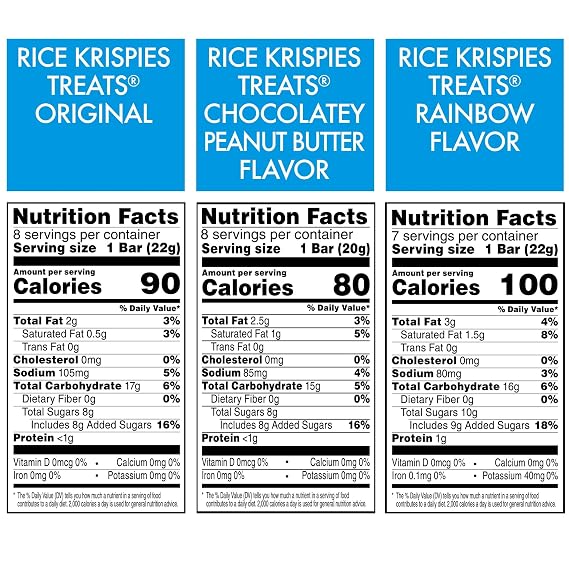 Rice Krispies Treats Crispy Marshmallow Squares, Kids Snacks, Cereal Bars, Variety Pack (3 Boxes, 23 Bars)