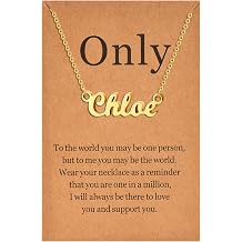 Lcherry Name Necklace Personalized for Women Gold Plated Nameplate Necklace Gifts for Girls
