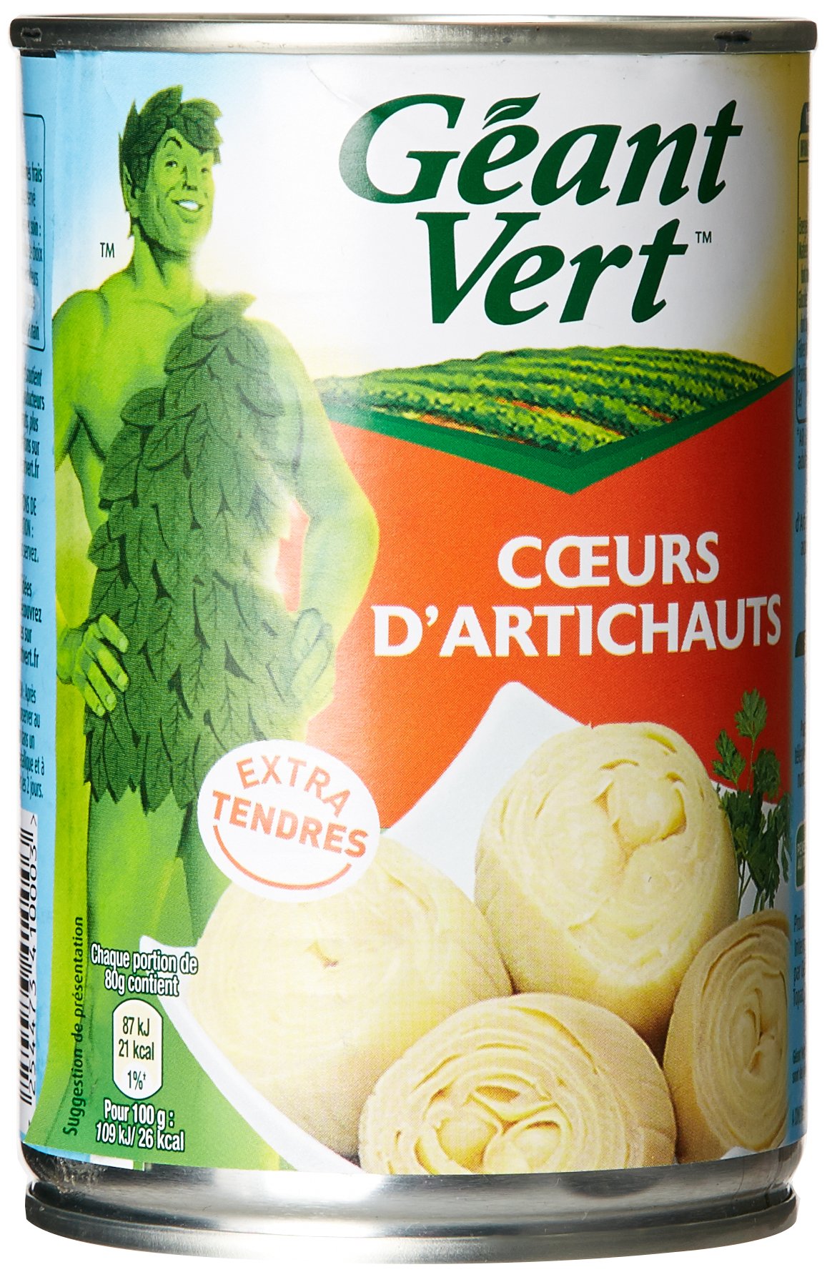 Géant Vert Cœurs d'Artichauts la Boite de 240 g - Lot de 4