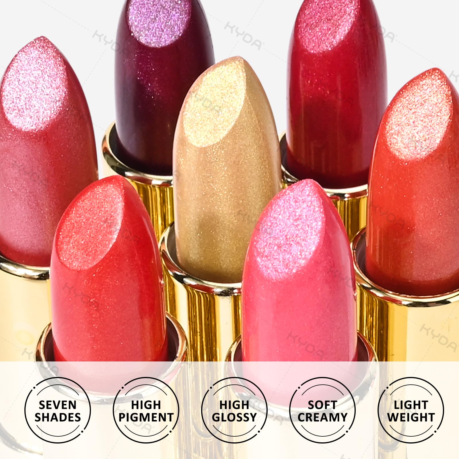 Amazon.com : KYDA Red Shimmer Lipstick, Metallic Pearl Lipstick