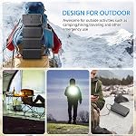 Solar Charger Power Bank - 38800mAh with Dual 5V3.1A Outputs 10W Qi Wireless Charger Waterproof Built-in 4 Solar Panel and Bright Flashlights (Deep Black)