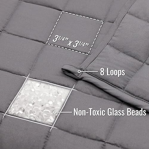 Miniatura 2 de DMI Manta con peso de microfibra tamaño Queen Manta pesada de 17 libras 80 x 60 pulgadas transpirable Microfibra suave con cuentas de vidrio