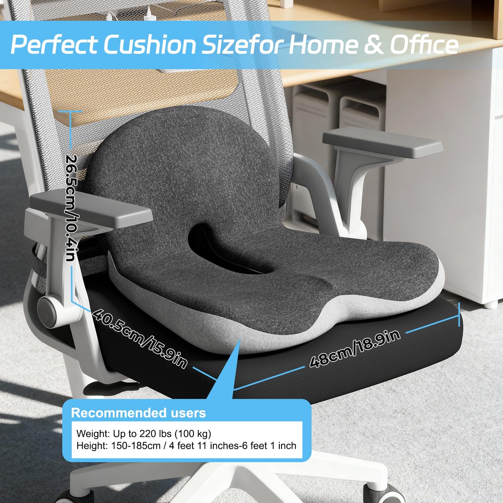 leqsdijk Cojines de asiento de camionero para sentarse durante mucho tiempo, cojín de asiento de camión con soporte lumbar, cojín de asiento de camión para dolor de espalda y apoyo a las caderas,
