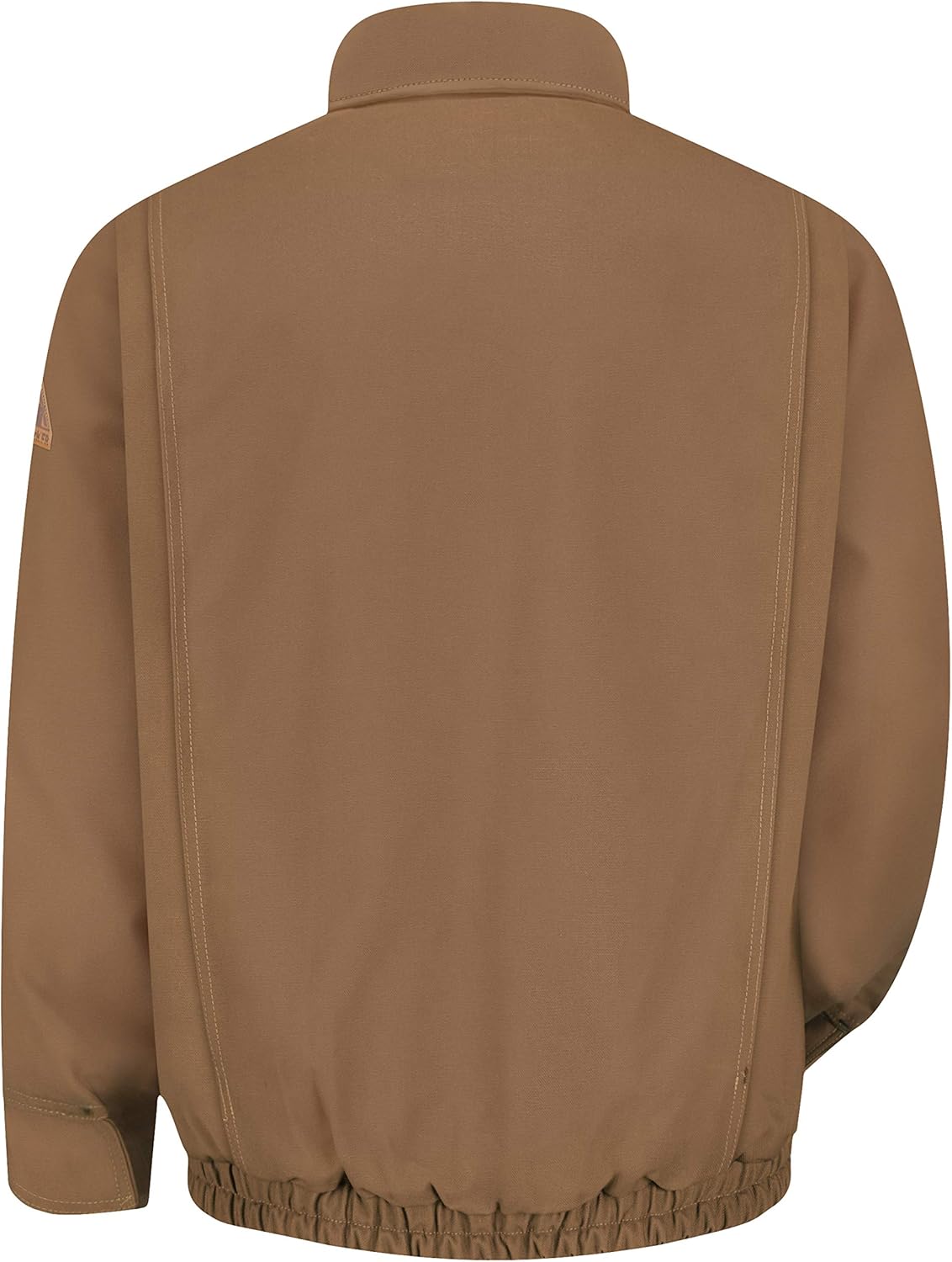 Up To 40% OFF Bulwark Flame Resistant 11 oz Cotton/Nylon Excel FR ComforTouch Brown Duck Lined Bomber Jacket with Self Fabric Lay-Flat Collar, Brown Duck, Long XL