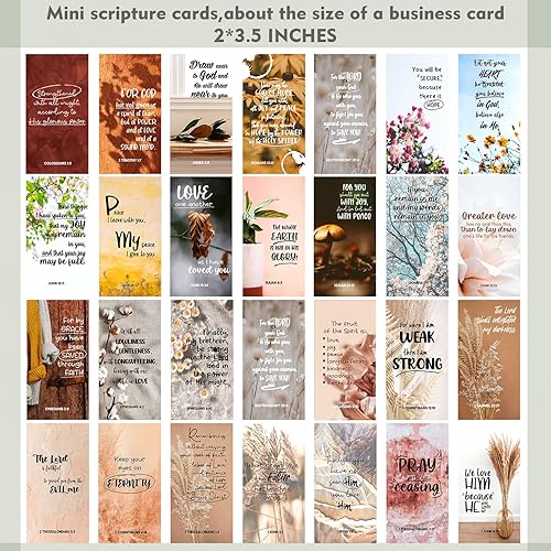 Miniatura 6 de BRYTEFY 100 mini tarjetas de oración en tono tierra para mujeres y hombres, tarjetas motivacionales religiosas a granel con escritura inspiradora,