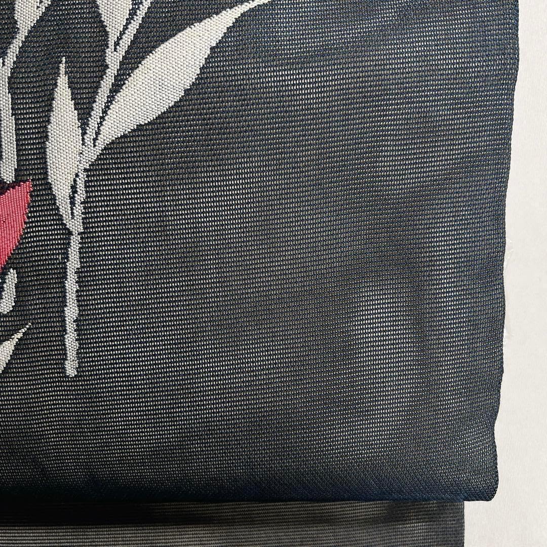 名古屋帯 夏用 紗 桔梗 暗めのネイビー 着物 112t