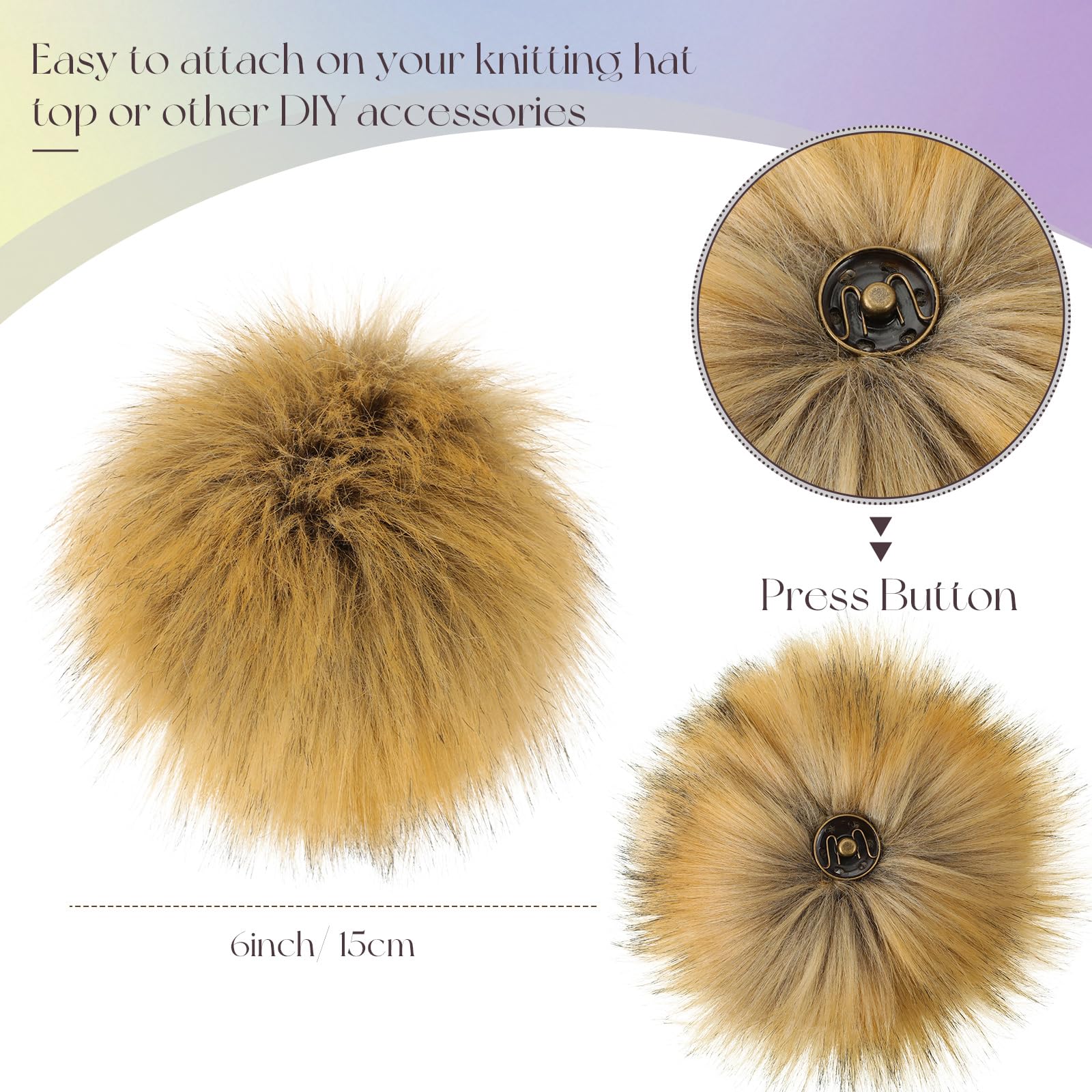 Amazon.com: Juinte 8 Pcs 6 Inch Large Fur Pom Pom Balls for Hats
