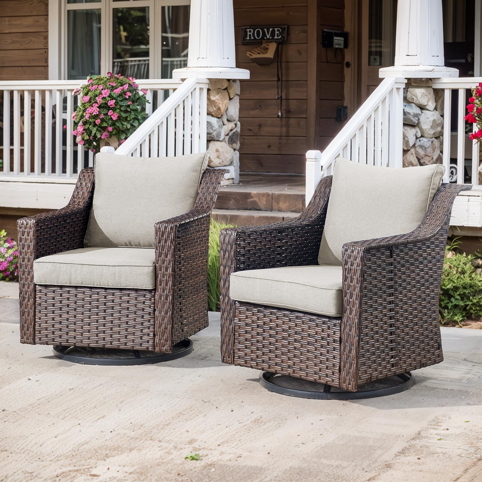 Rattan Outdoor Garden Rockers Outdoor Swivel Rocker Patio Chairs