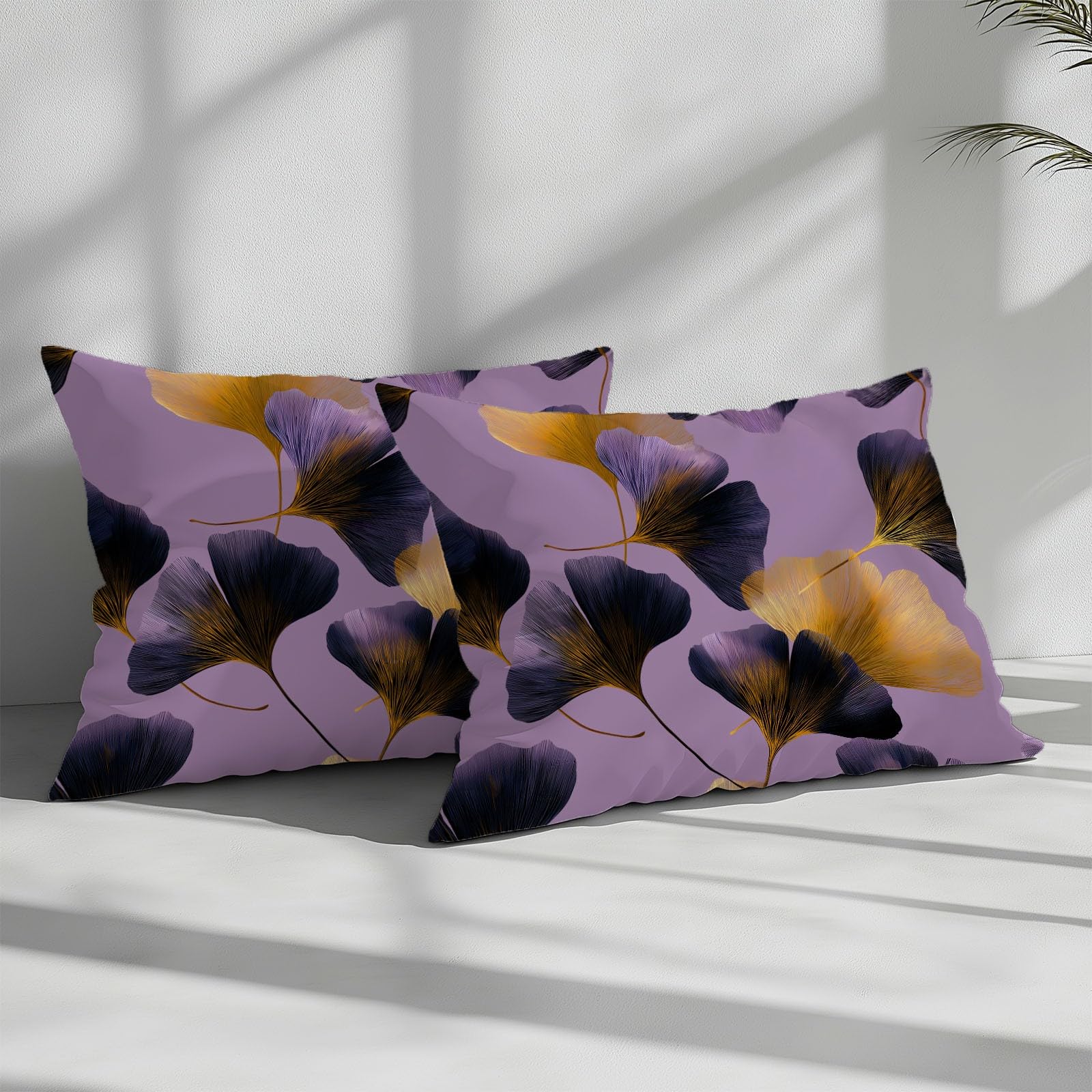 Ginkgo Leaves - Juego de funda de edredón de poliéster suave, tamaño King